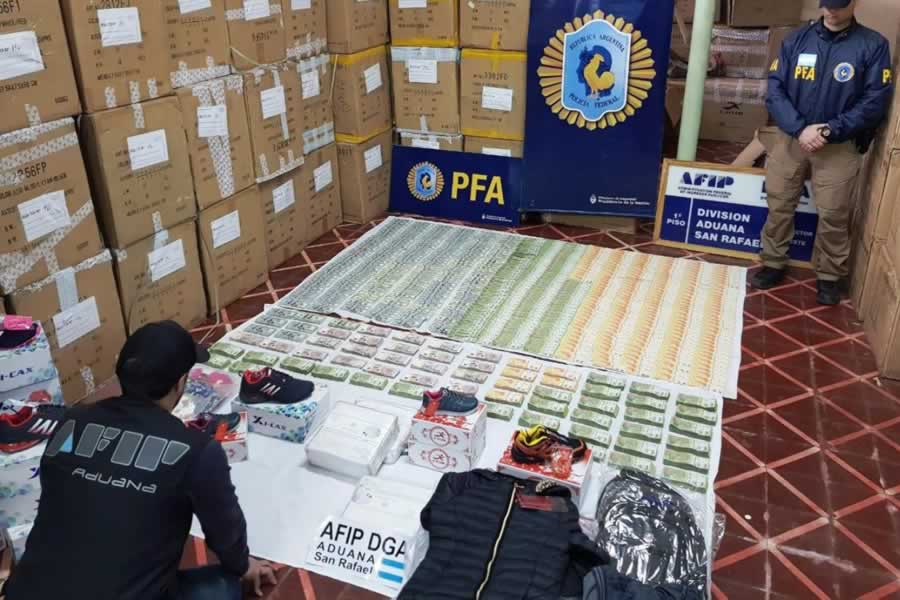 Cayó en San Rafael una banda que contrabandeaba calzados