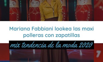 Mariana Fabbiani lookea las maxi polleras con zapatillas: mix tendencia de la moda 2020
